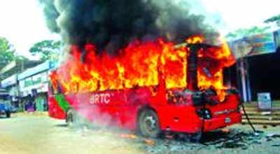 BRTC bus torched