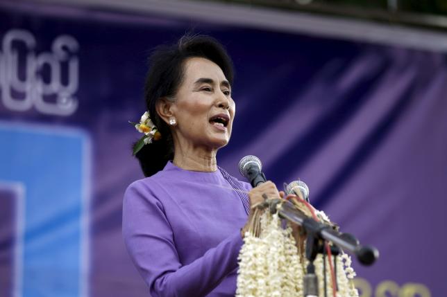 As Suu Kyi  visits .............China