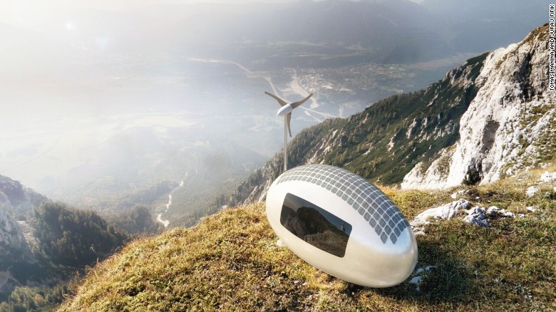 Egg home power-driven by sunlight and wind lets human beings live anywhere