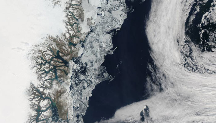 Melting sea ice off Greenland