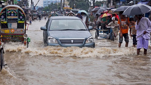 Heavy rains in the capital was waterlogged