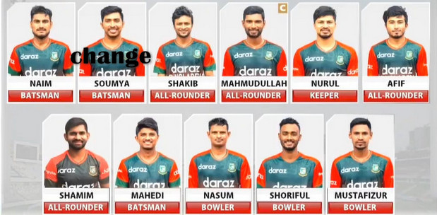 এক পরিবর্তন নিয়ে ৩য় টি-২০ ম্যাচের জন্য অস্ট্রেলিয়ার বিপক্ষে শক্তিশালী একাদশ ঘোষণা করলো বাংলাদেশ