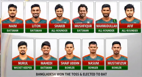 এক পরিবর্তন নিয়ে নিউজিল্যান্ডের বিপক্ষে সিরিজ নির্ধারণী ম্যাচের জন্য শক্তিশালী একাদশ ঘোষণা করলো বাংলাদেশ