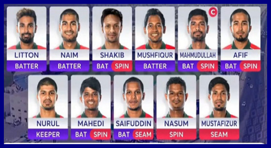 দুই পরিবর্তন নিয়ে ইংল্যান্ডের বিপক্ষে শক্তিশালী একাদশ ঘোষণা করলো বাংলাদেশ