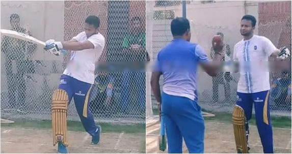 নিজের একাডেমিতেই কোচ সালাউদ্দিনের সাথে অনুশীলন করলেন সাকিব