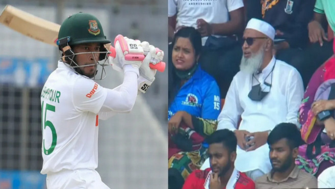 ছেলের স্মরণীয় অপরাজিত ১৭৫ রানের ইনিংস নিজ চেখে দেখলেন মুশফিকুর রহিমের বাবা