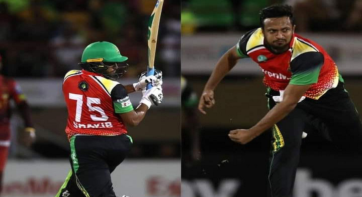 সাকিবের ব্যাটিং-বোলিং-ফিল্ডিংয়ের বাজিমাতে প্লে-অফের টিকিটও নিশ্চিত গায়ানার