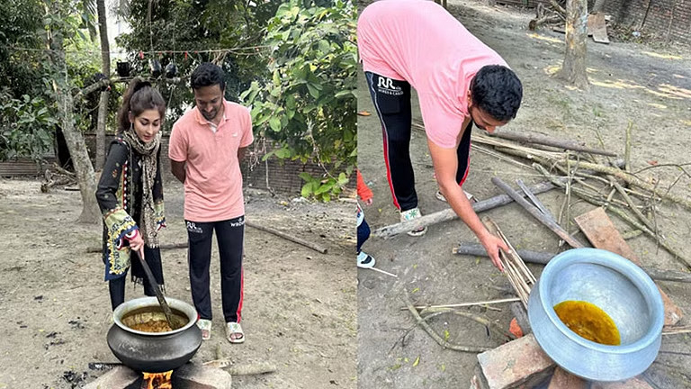 গ্রাম বাড়ি মাগুরায় সাকিবের পিকনিক