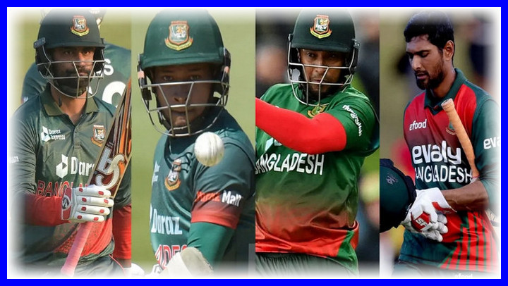 তামিম ৪৮৮, মুশফিক ৪৮৫, সাকিব ৩৯৯,মাহমুদুল্লাহ রিয়াদ ৩৯৪