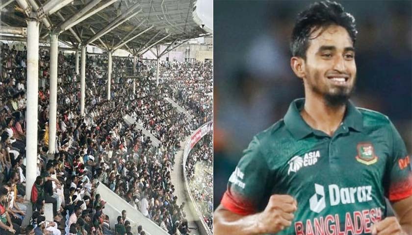 মিরপুরের গ্যালারিতে তানজিম সাকিবের নামে স্লোগানের ঝড়