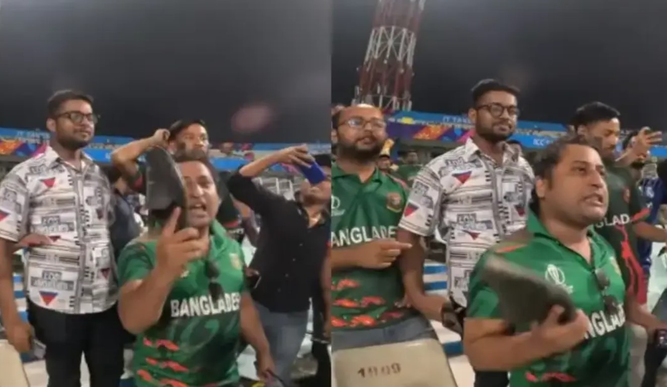 জুতা দিয়ে নিজের গালে আঘাত করলেন বাংলাদেশি ভক্ত