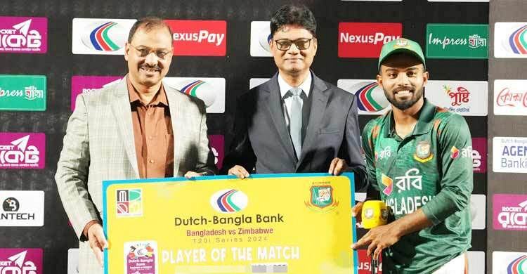 আজ ম্যাচ সেরা হয়ে যত টাকা পুরুস্কার পেলেন তাওহীদ হৃদয়