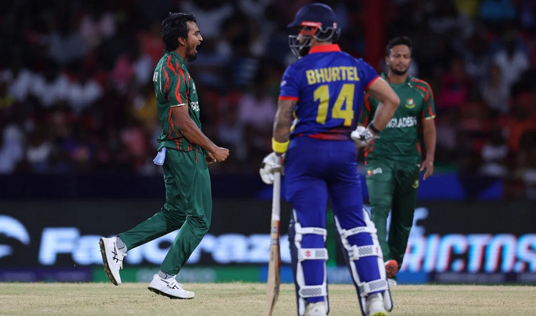 বাংলাদেশের সুপার এইটে উঠার দিনে ম্যাচ সেরা হলেন যে ক্রিকেটার