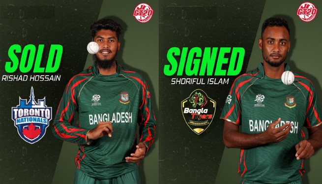 গ্লোবাল টি-টোয়েন্টি লিগ কানাডায় দল পেলেন রিশাদ হোসেন ও শরিফুল