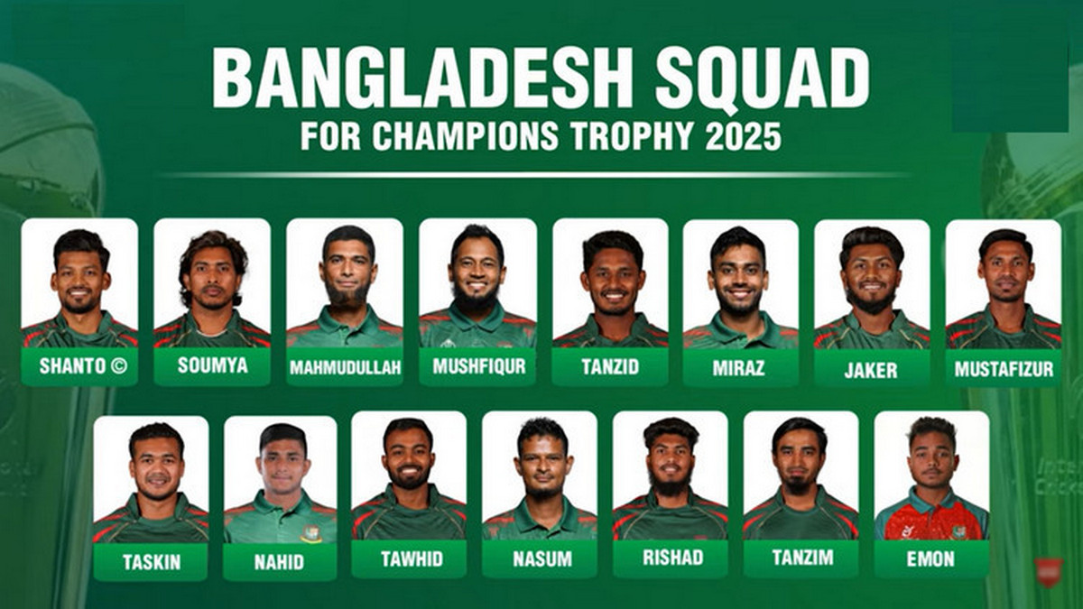 এক পরিবর্তন নিয়ে চ্যাম্পিয়ন্স ট্রফির জন্য বাংলাদেশের স্কোয়াড ঘোষণা, দেখেনিন কপাল পুড়লো যার