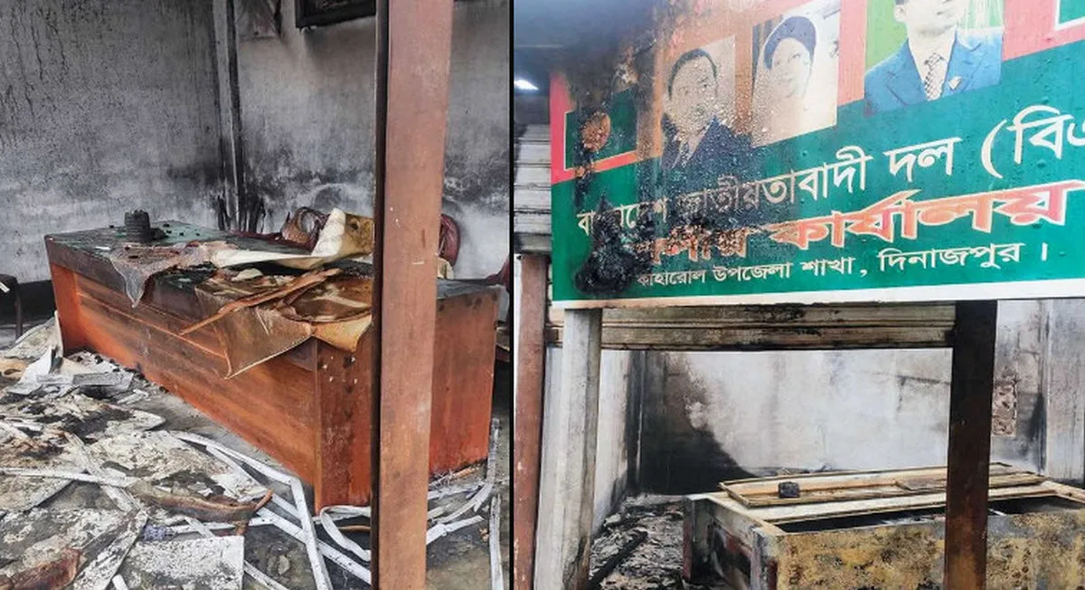 বিএনপি কার্যালয়ে অগ্নিকাণ্ড,  আসলো ৪৮ ঘণ্টার আল্টিমেটাম