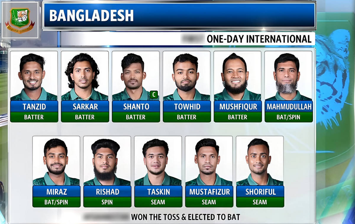 আজ পাকিস্তানের বিপক্ষে ম্যাচের জন্য বাংলাদেশের সেরা একাদশ ঘোষণা