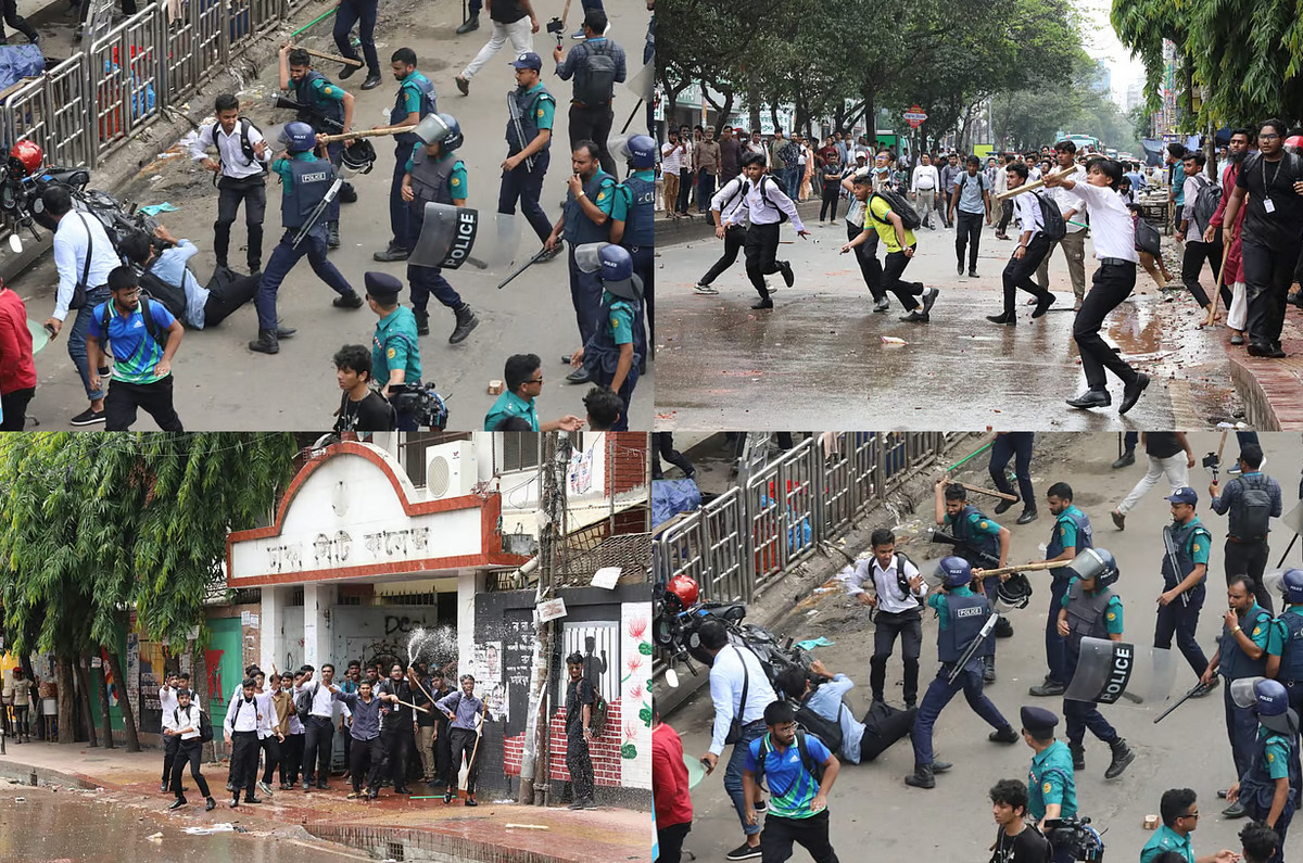 ঢাকা কলেজ ও সিটি কলেজের সংঘর্ষ: সায়েন্স ল্যাব উত্তপ্ত, পুলিশ লাঠিপেটা