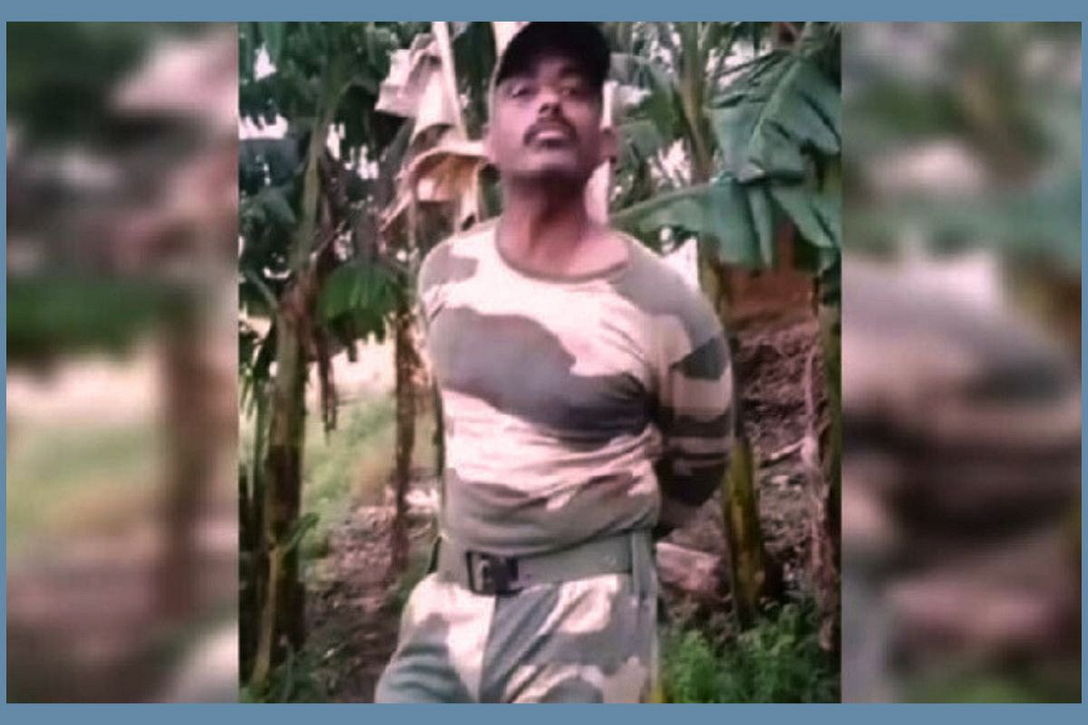 চাঁপাইনবাবগঞ্জে বিএসএফ জওয়ান আটক, কলাগাছে বেঁধে রাখে জনতা