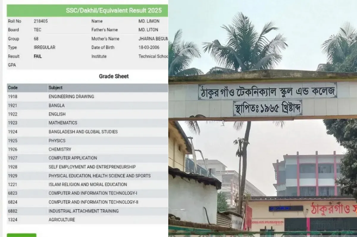 এসএসসি ২০২৫: এক বিষয়ে পরীক্ষা, ফলাফলে তিন বিষয়ে ফেল!