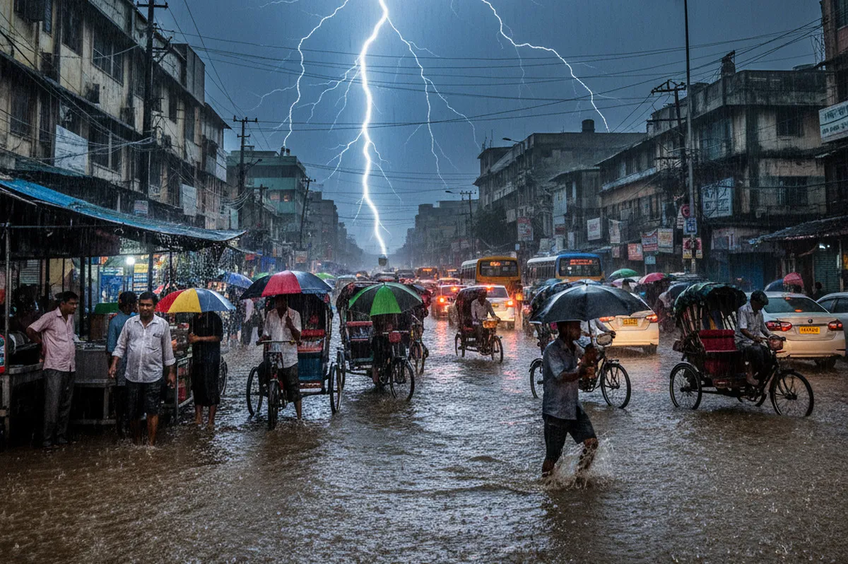 আবহাওয়ার পূর্বাভাস সত্যি! ঢাকায় টানা বৃষ্টি