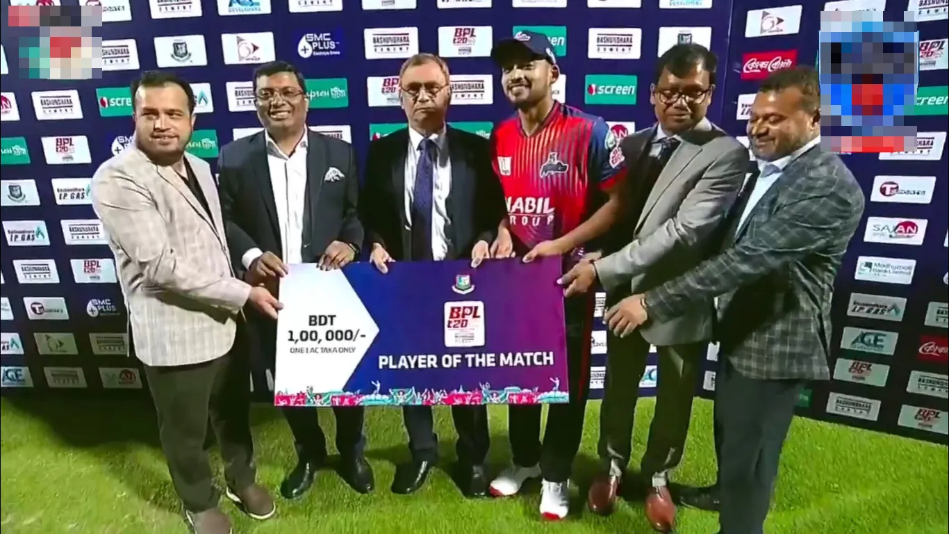 সিলেট বনাম রাজশাহী: ম্যাচ সেরা হয়ে যত টাকা পুরস্কার পেলেন শান্ত