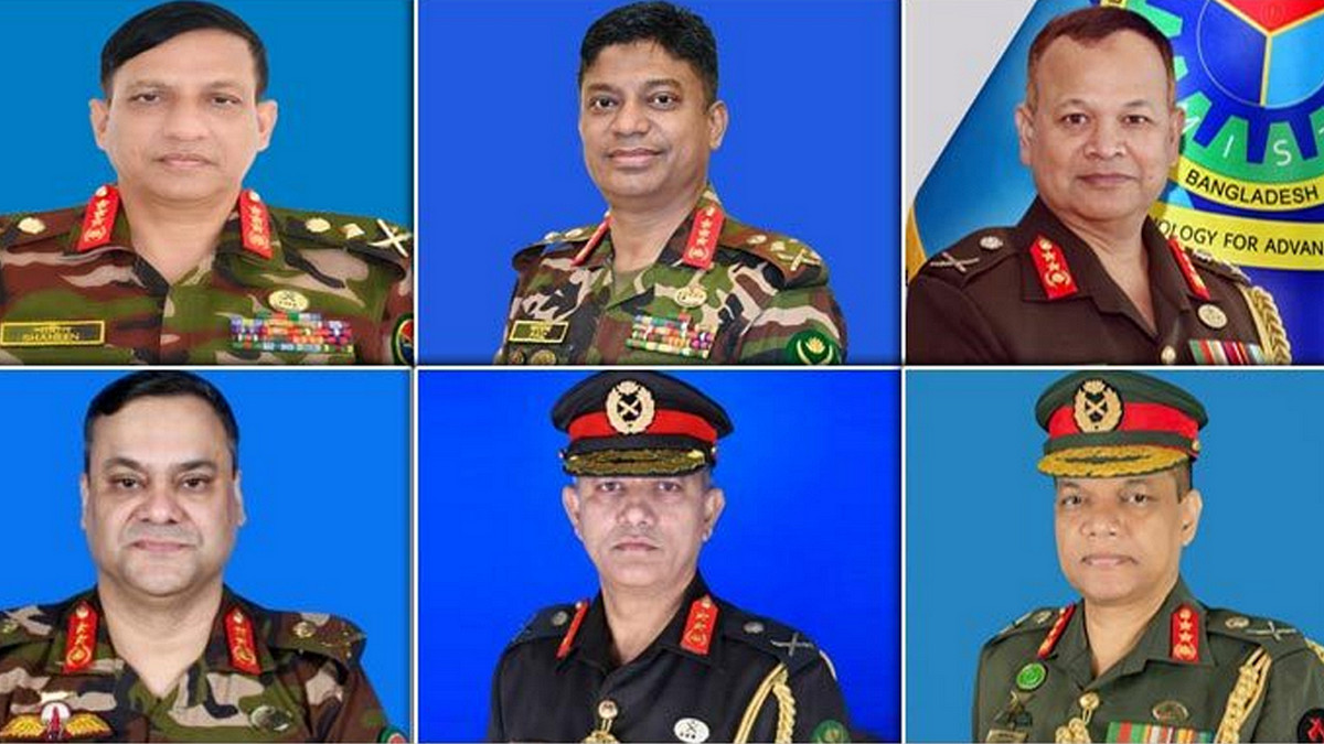 সেনাবাহিনীর ৬ উচ্চ পদে রদবদল, কে কোন দায়িত্বে দেখুন তালিকা