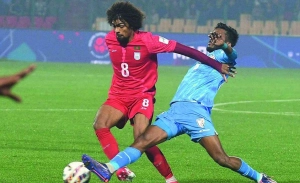 হামজার হেড থেকে গোল, ভুটানের বিপক্ষে লিডে বাংলাদেশ