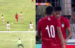 বাংলাদেশ বনাম ভূটান: দ্বিতীয়ার্ধের শুরুতেই আবারও গোল